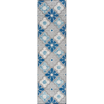 Cassis Ornate Ogee Trellis High-low Indoor/outdoor Area Rug